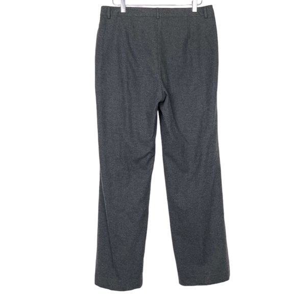 L.L. Bean Pants Womens 12 Grey Classic‎ Fit Straight Flannel 100% Cotton Lined - Picture 3 of 14